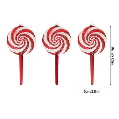 Big Christmas Lollipop Red Candy Cane Pendant